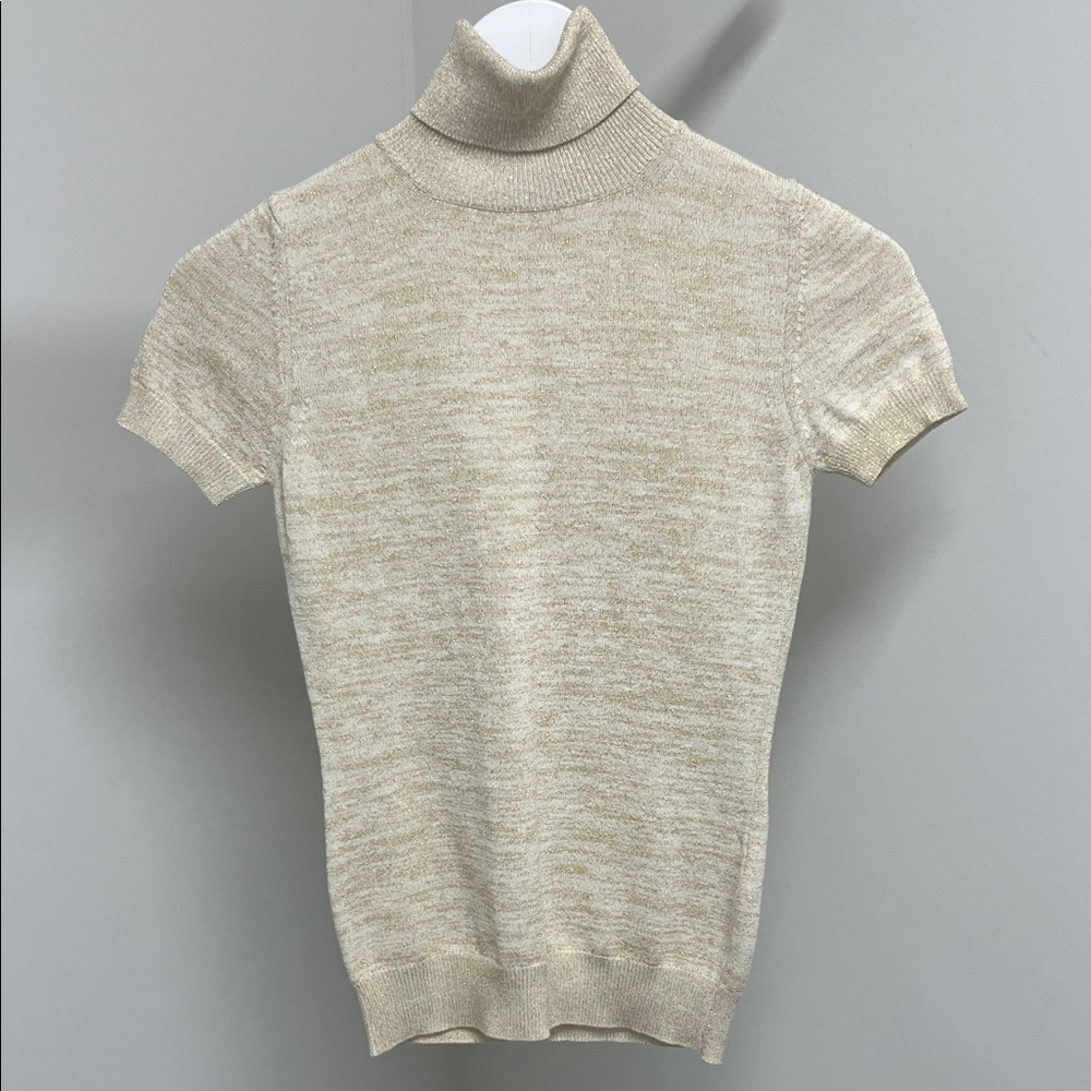 Dolce & Gabbana Cream and Gold Turtleneck Sweater